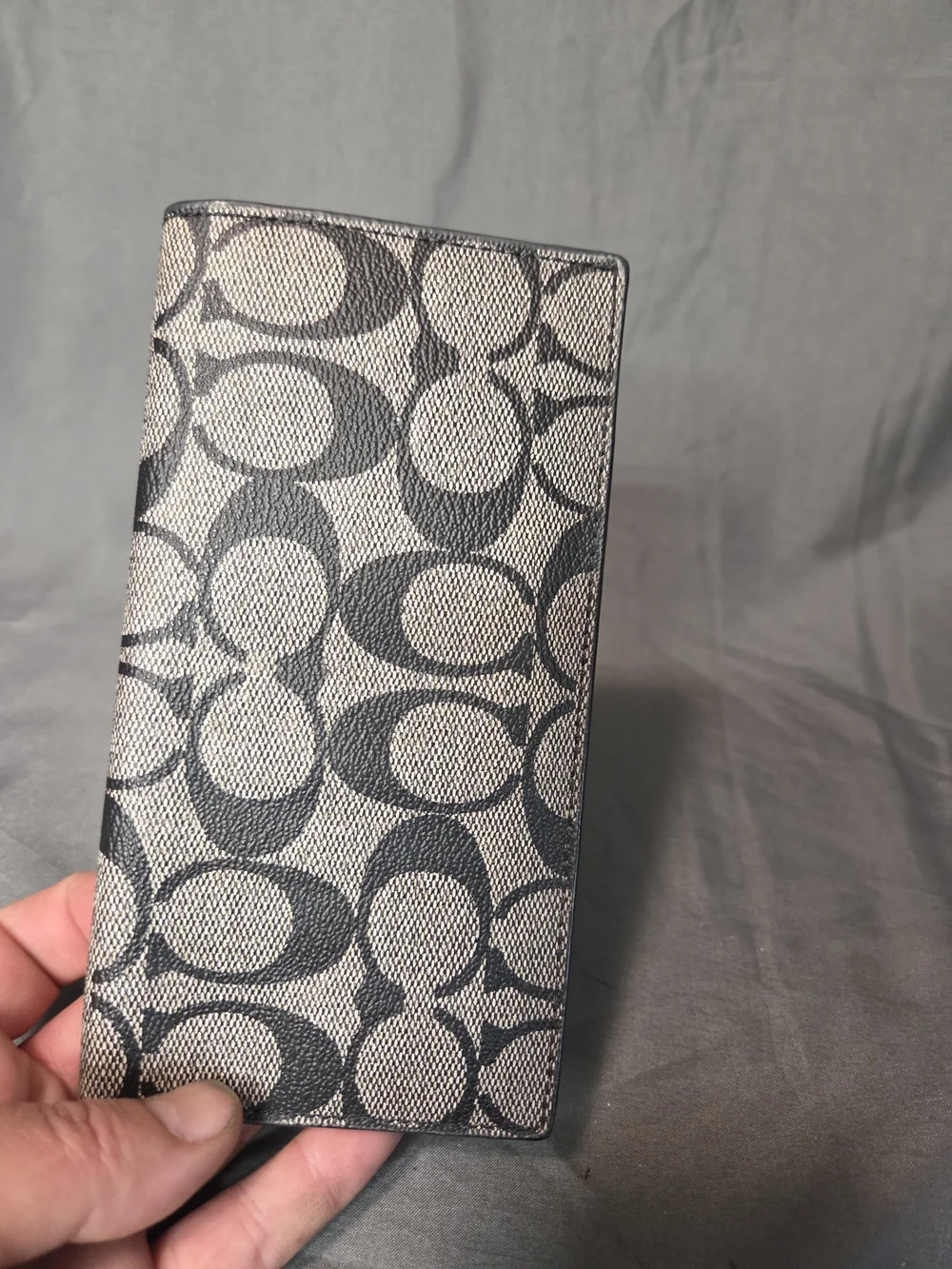 Coach Signature Canvas Gray/Black Wallet